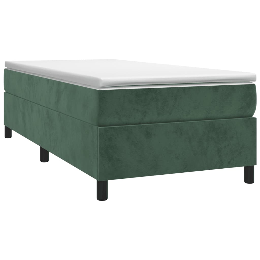 Cadre de lit sans matelas vert foncé 90x190 cm velours - XIOS