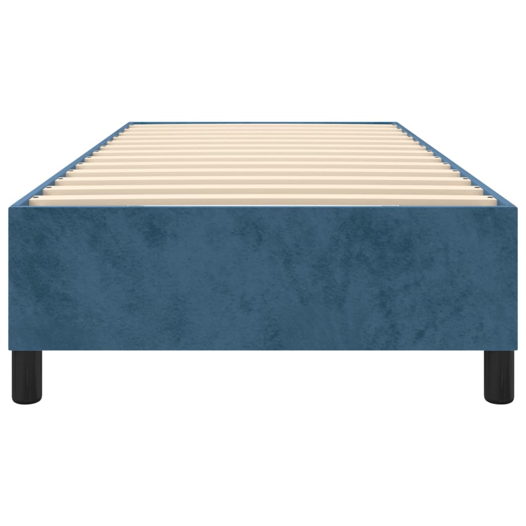 Cadre de lit sans matelas bleu foncé 90x190 cm velours - XIOS