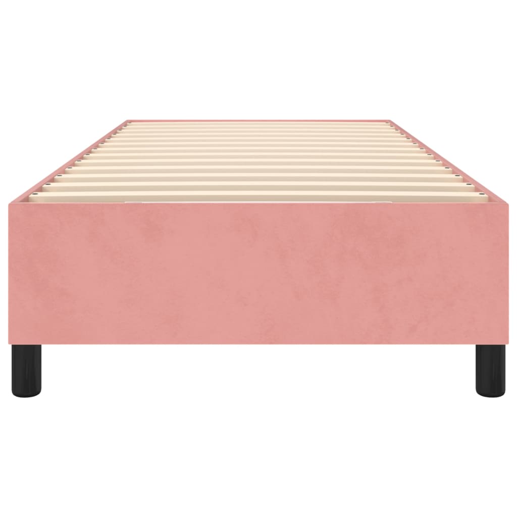 Cadre de lit sans matelas rose 90x190 cm velours - XIOS
