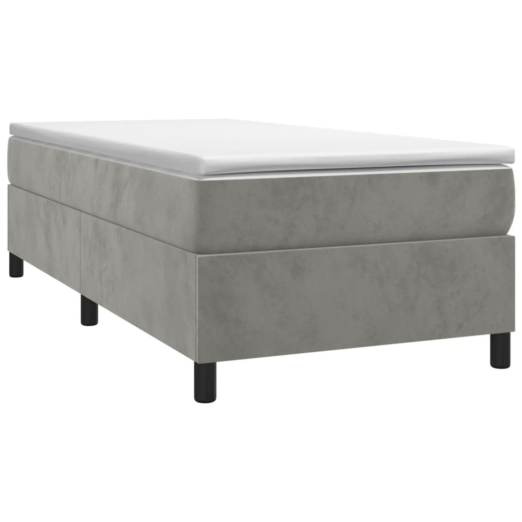 Cadre de lit sans matelas gris clair 90x200 cm velours - XIOS