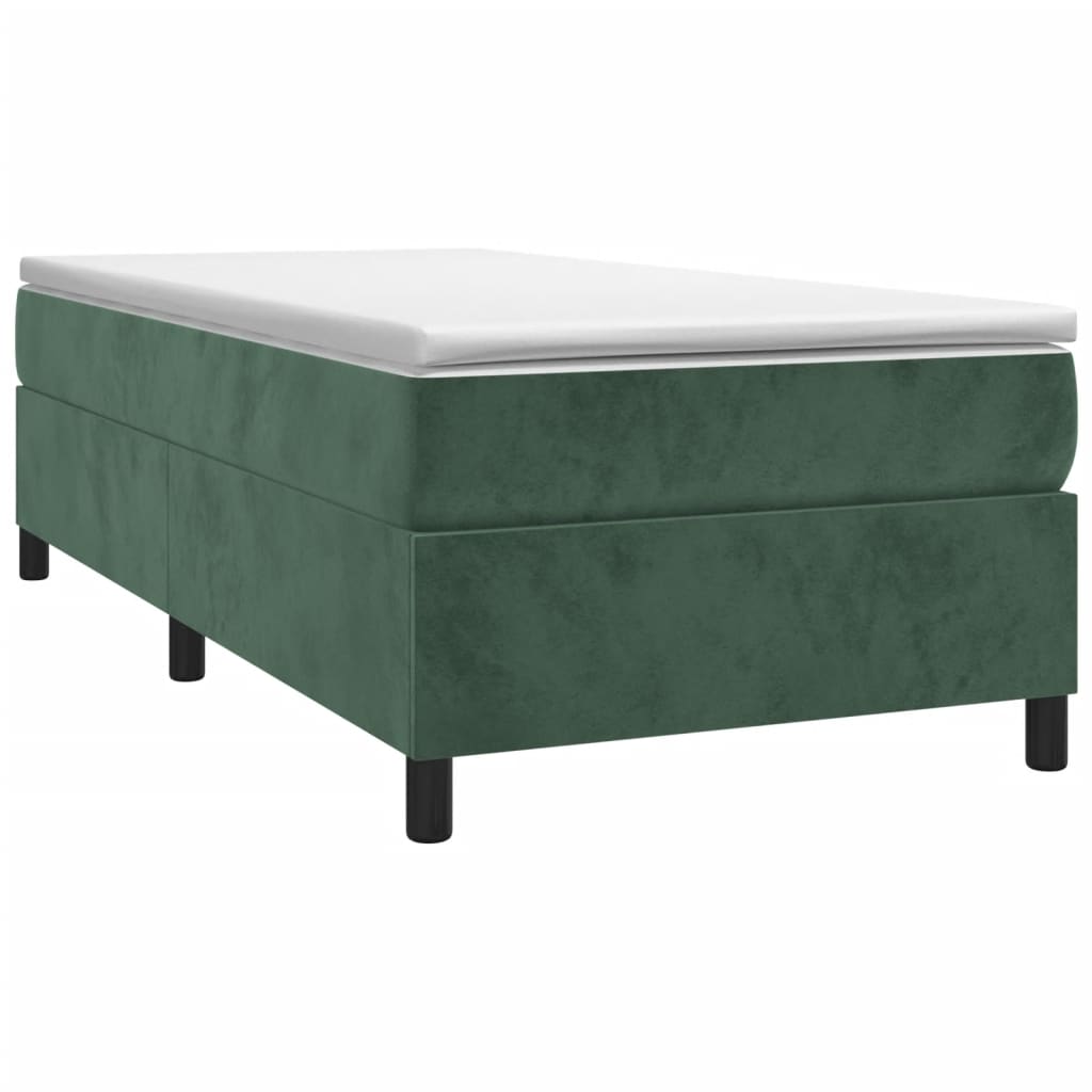 Cadre de lit sans matelas vert foncé 90x200 cm velours - XIOS