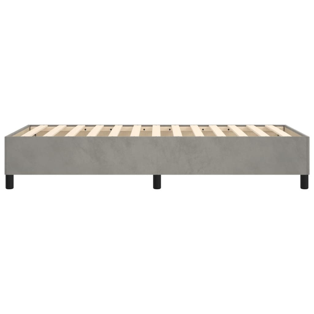 Cadre de lit sans matelas gris clair 100x200 cm velours - XIOS