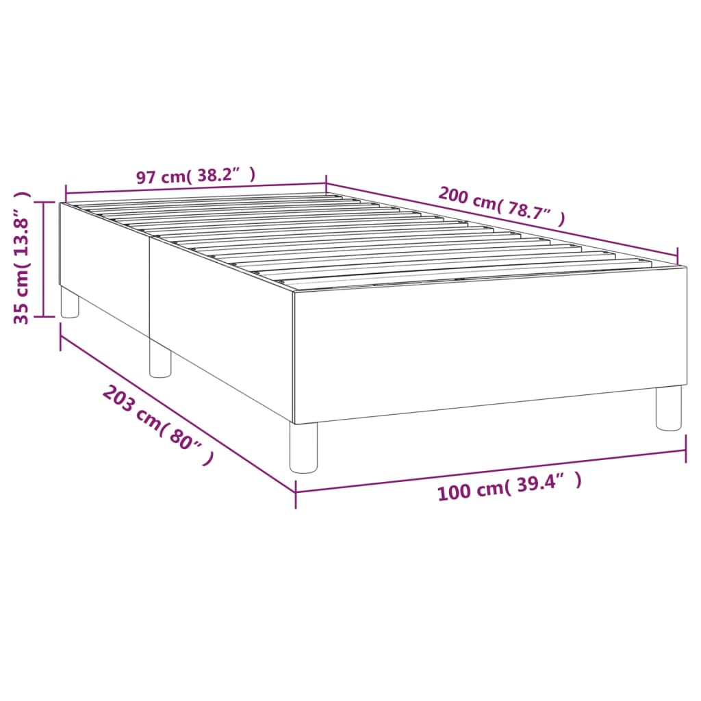 Cadre de lit sans matelas gris clair 100x200 cm velours - XIOS