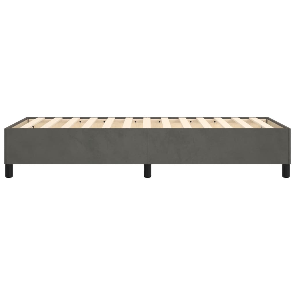 Cadre de lit sans matelas gris foncé 100x200 cm velours - XIOS