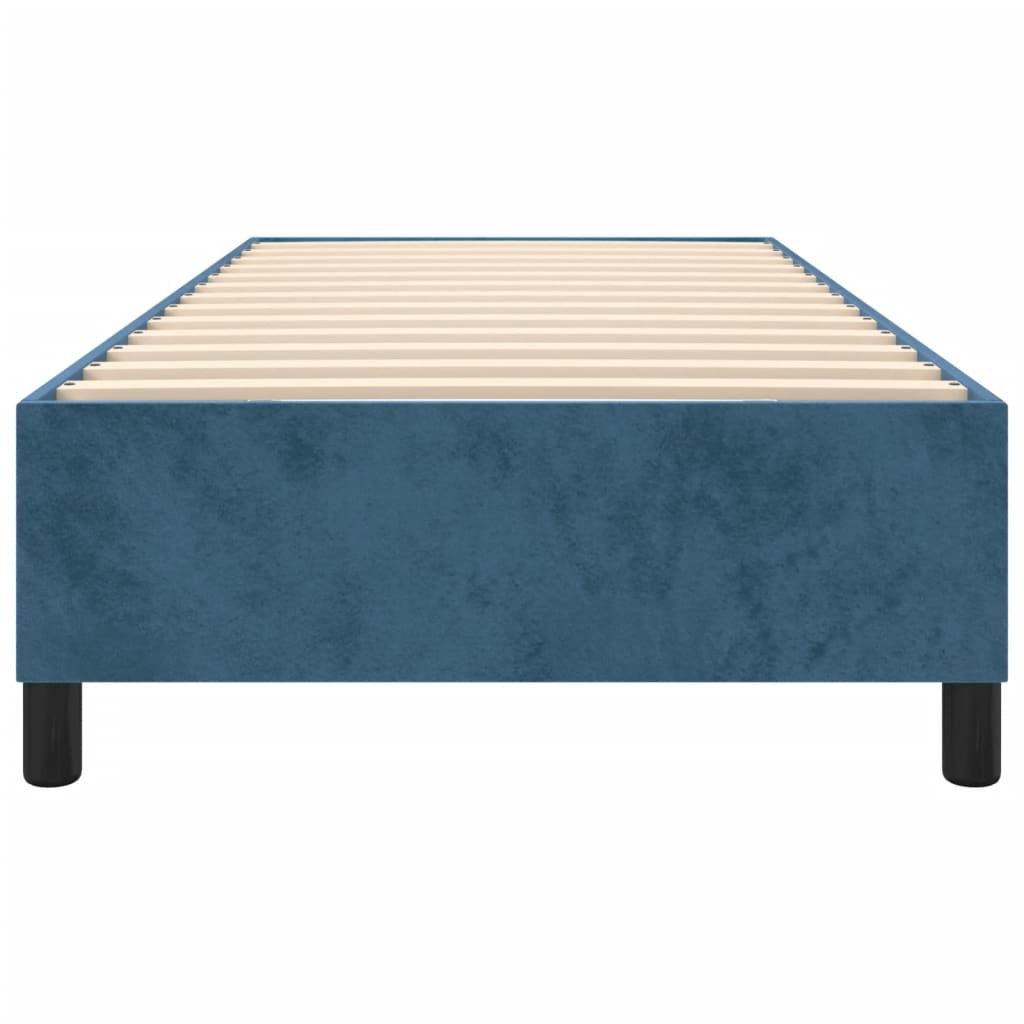 Cadre de lit sans matelas bleu foncé 100x200 cm velours - XIOS