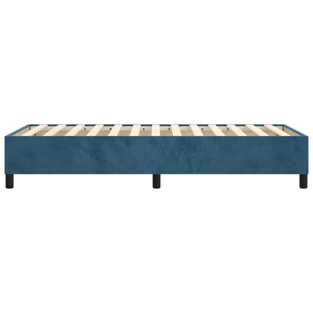 Cadre de lit sans matelas bleu foncé 100x200 cm velours - XIOS