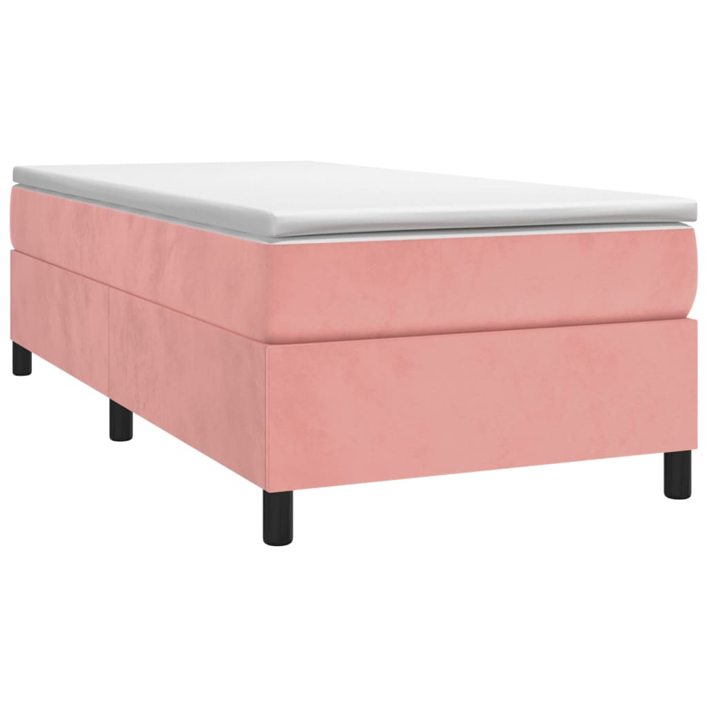 Cadre de lit sans matelas rose 100x200 cm velours - XIOS