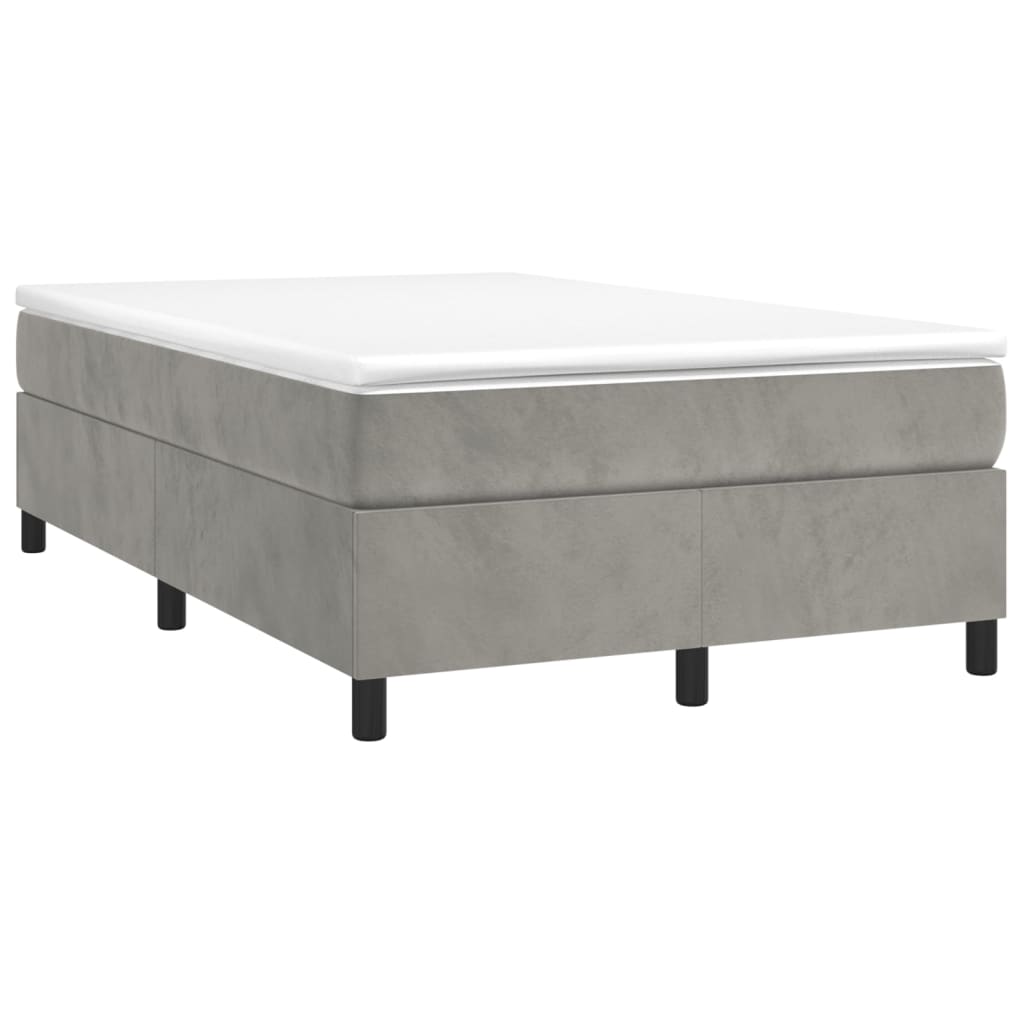Cadre de lit sans matelas gris clair 120x200 cm velours - XIOS