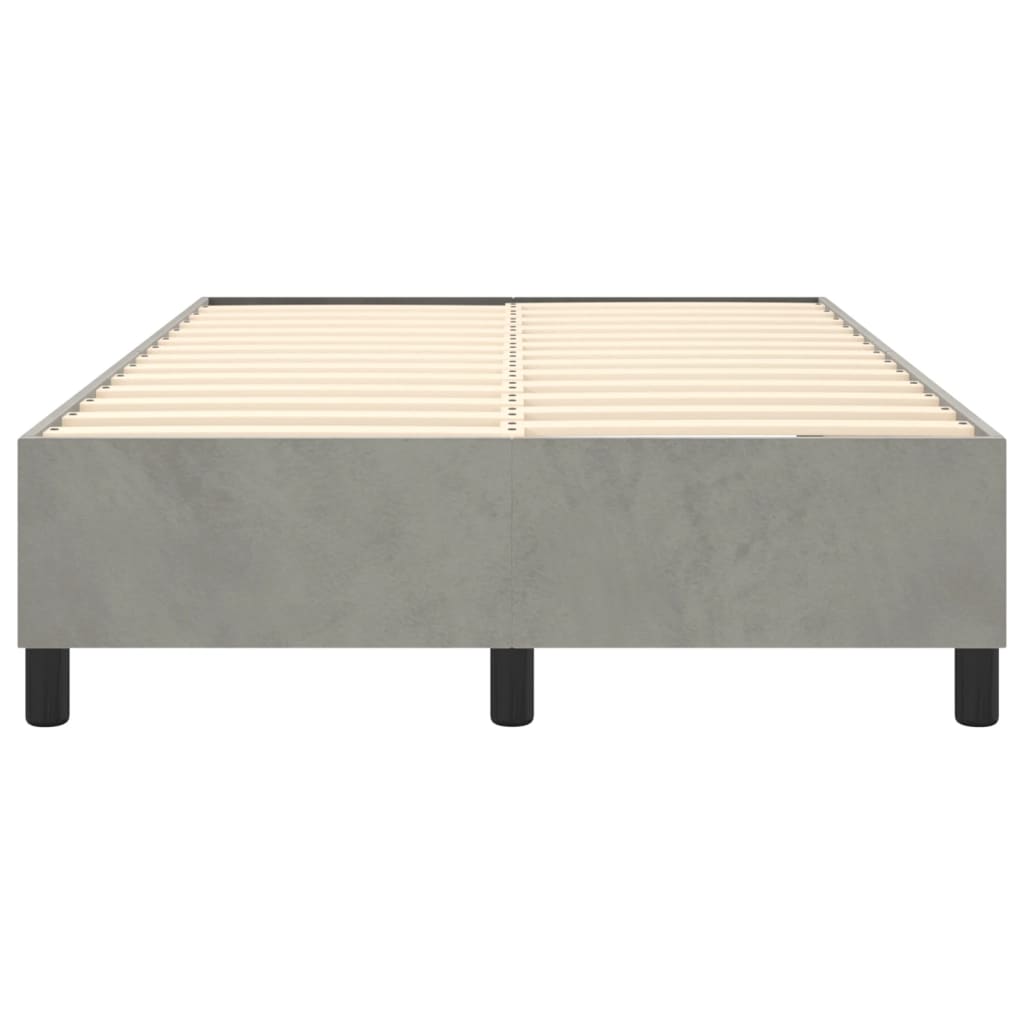 Cadre de lit sans matelas gris clair 120x200 cm velours - XIOS
