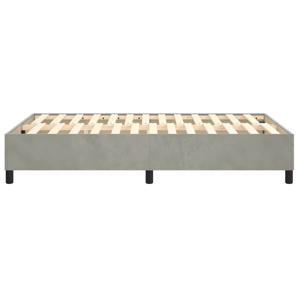 Cadre de lit sans matelas gris clair 120x200 cm velours - XIOS