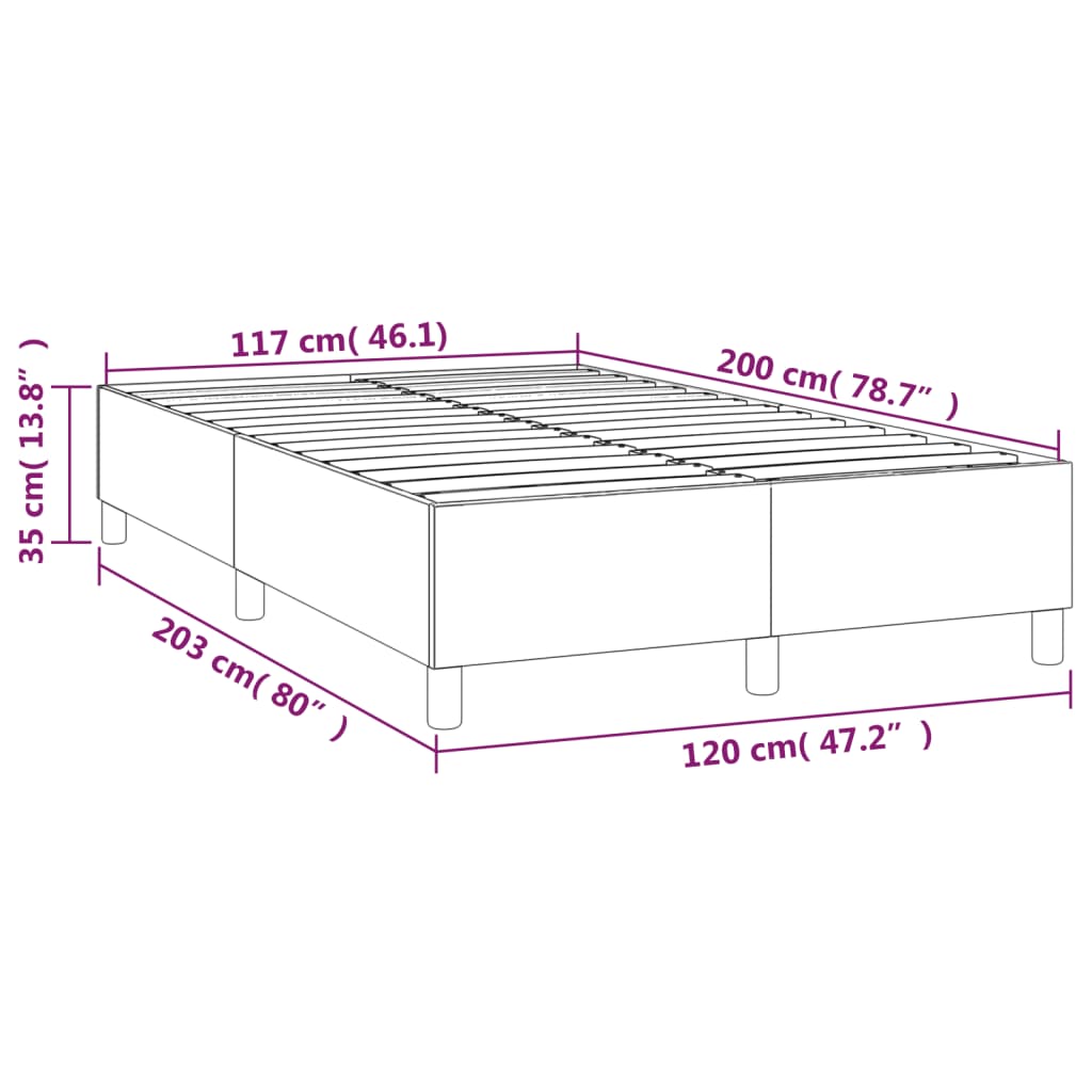 Cadre de lit sans matelas gris clair 120x200 cm velours - XIOS