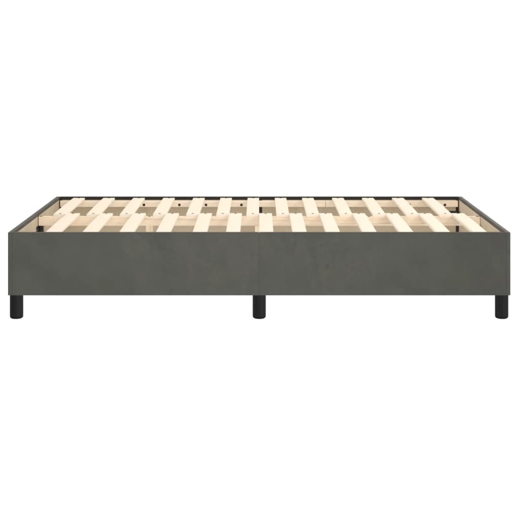 Cadre de lit sans matelas gris foncé 120x200 cm velours - XIOS