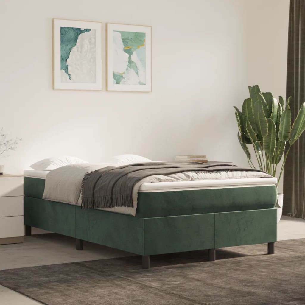 Cadre de lit sans matelas vert foncé 120x200 cm velours - XIOS