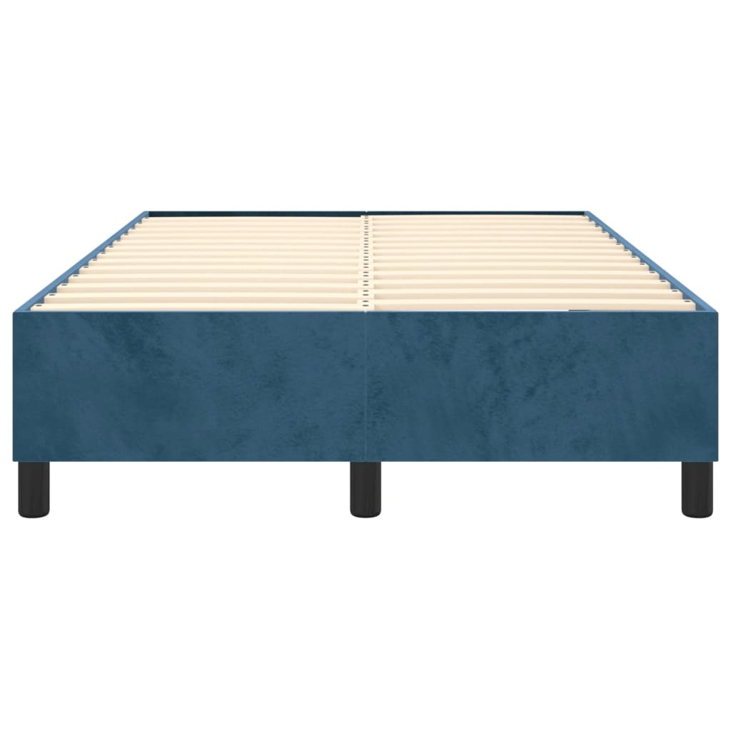 Cadre de lit sans matelas bleu foncé 120x200 cm velours - XIOS