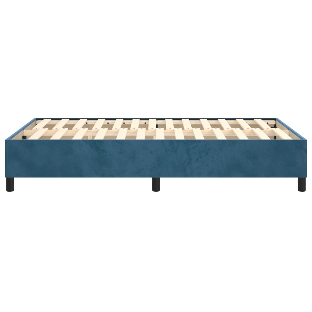 Cadre de lit sans matelas bleu foncé 120x200 cm velours - XIOS