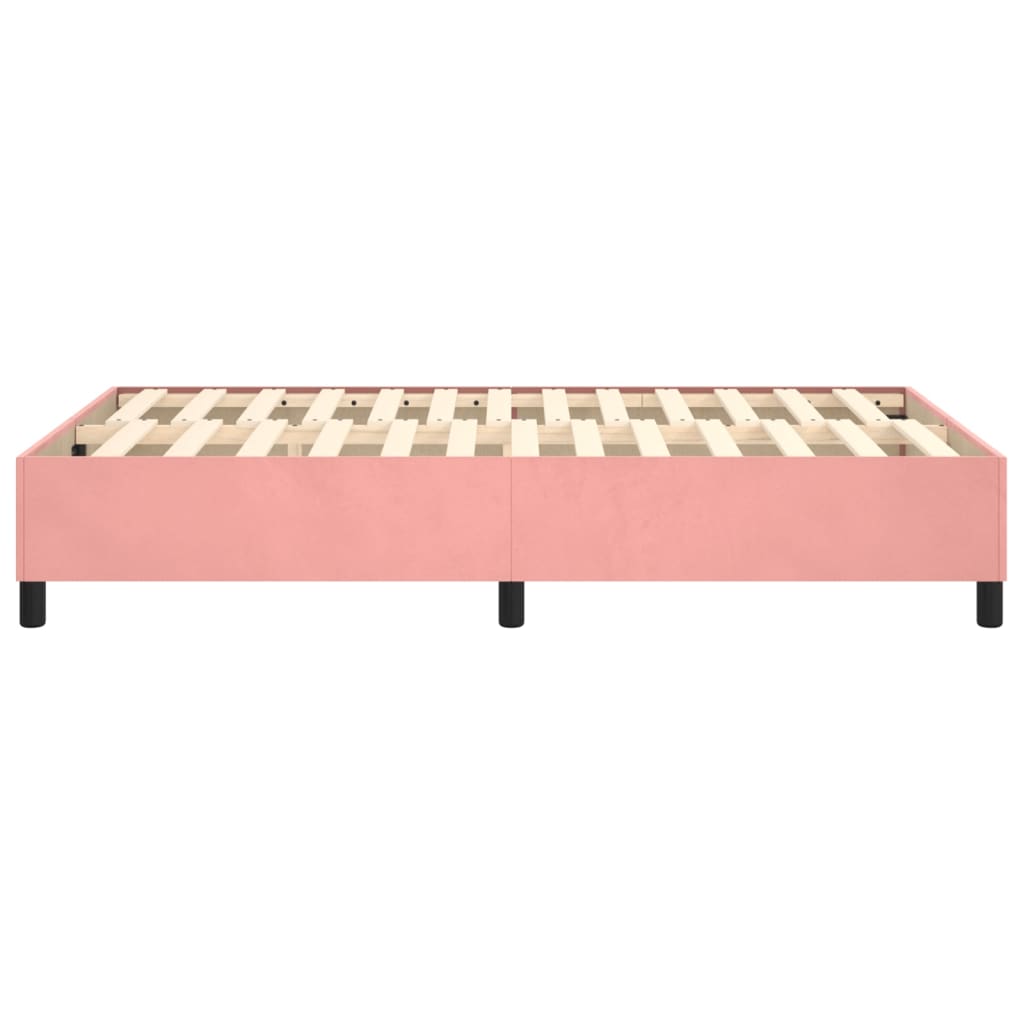 Cadre de lit sans matelas rose 120x200 cm velours - XIOS
