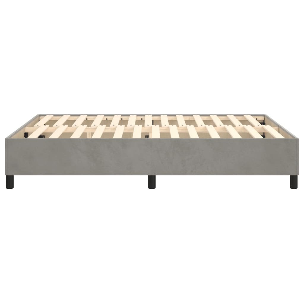 Cadre de lit sans matelas gris clair 140x190 cm velours - XIOS