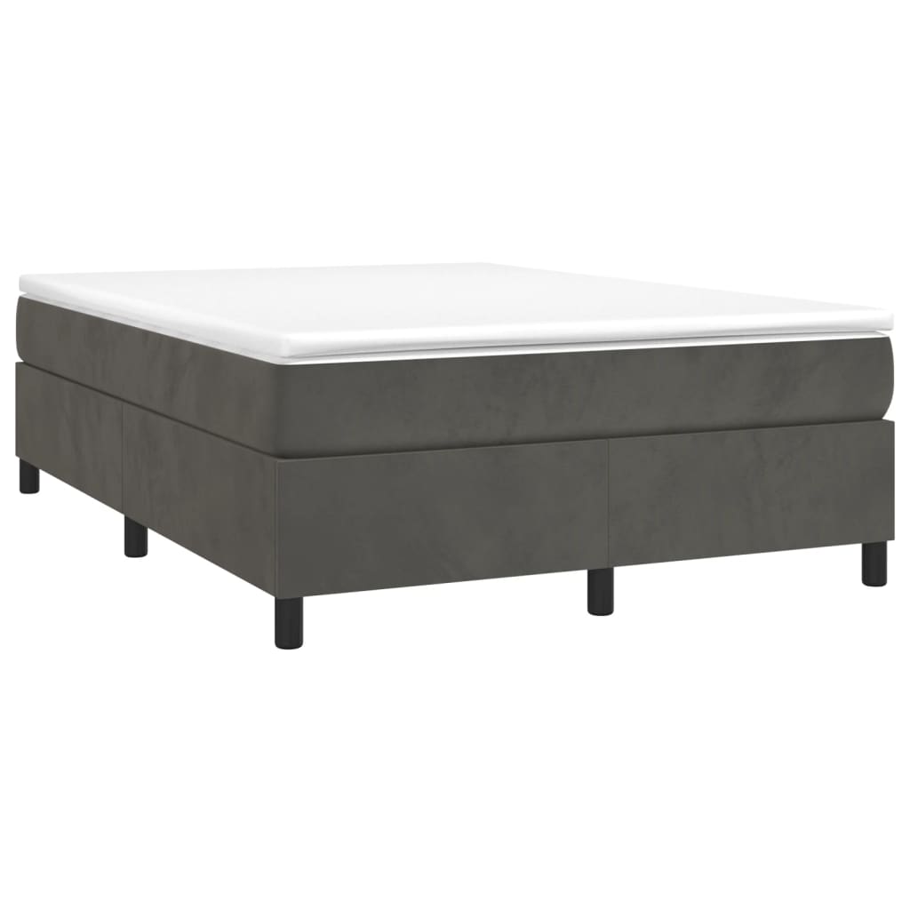 Cadre de lit sans matelas gris foncé 140x190 cm velours - XIOS