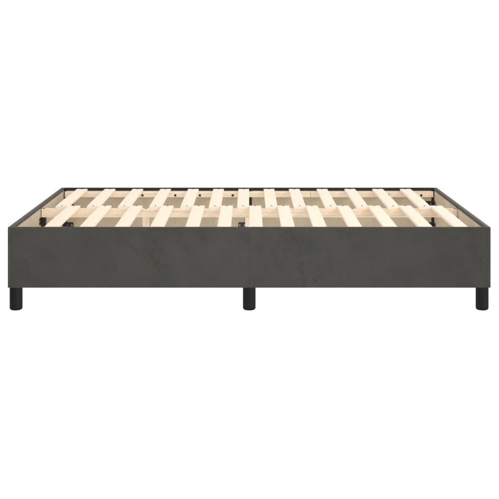 Cadre de lit sans matelas gris foncé 140x190 cm velours - XIOS
