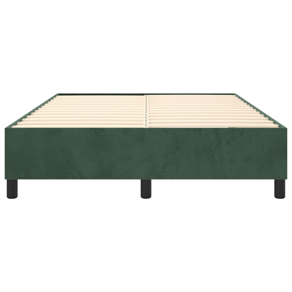 Cadre de lit sans matelas vert foncé 140x190 cm velours - XIOS