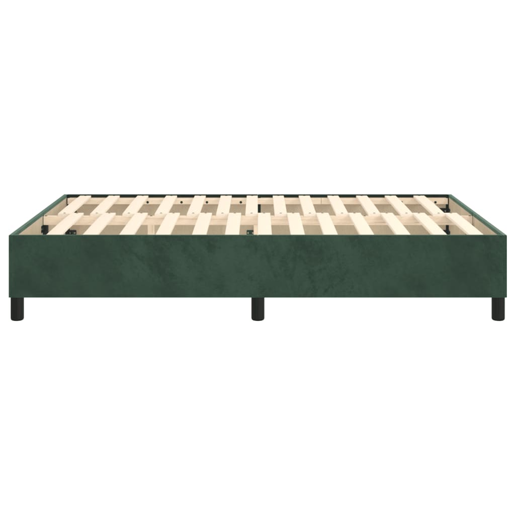 Cadre de lit sans matelas vert foncé 140x190 cm velours - XIOS