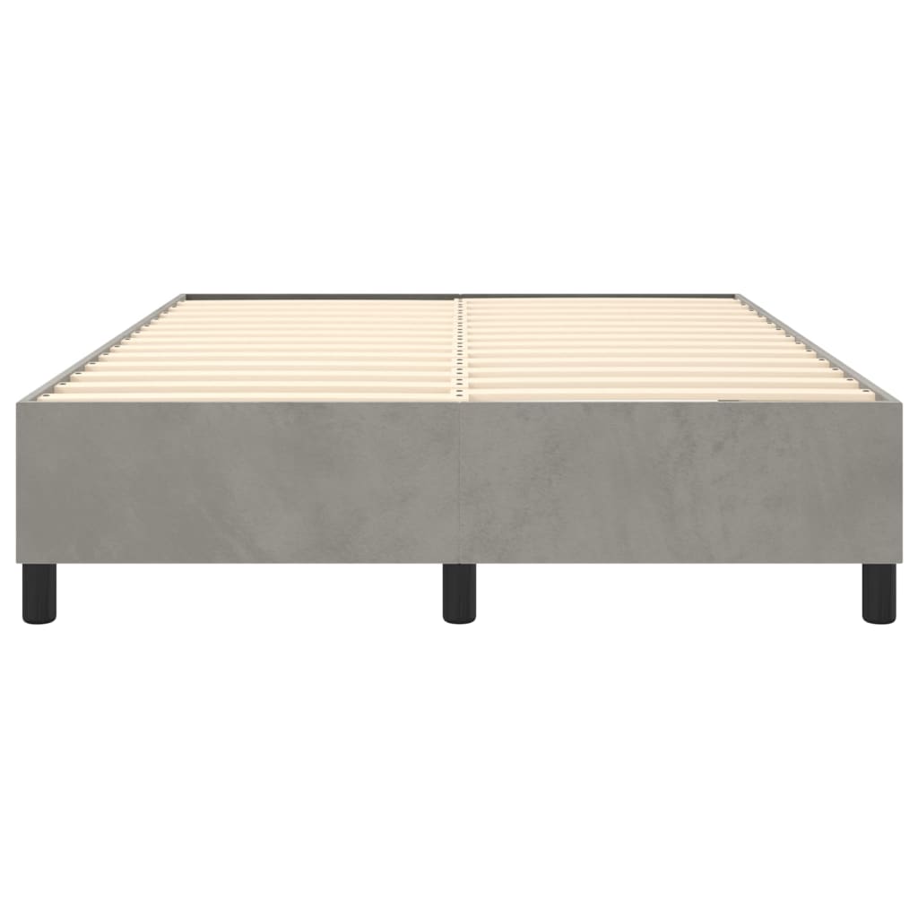 Cadre de lit sans matelas gris clair 140x200 cm velours - XIOS