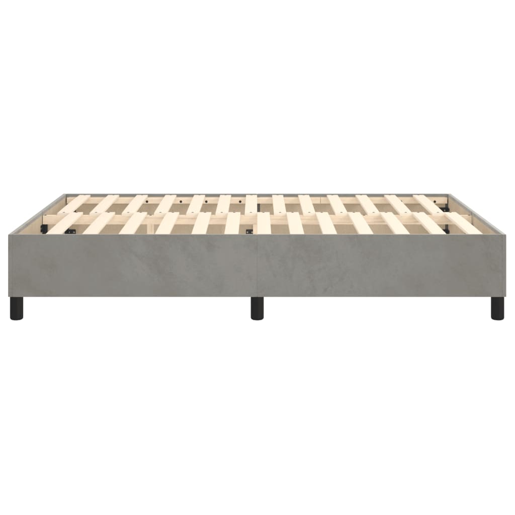 Cadre de lit sans matelas gris clair 140x200 cm velours - XIOS