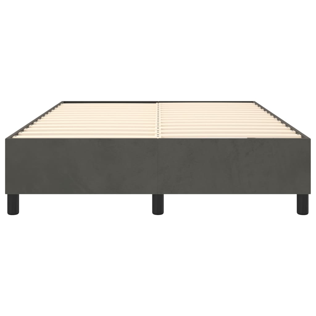 Cadre de lit sans matelas gris foncé 140x200 cm velours - XIOS