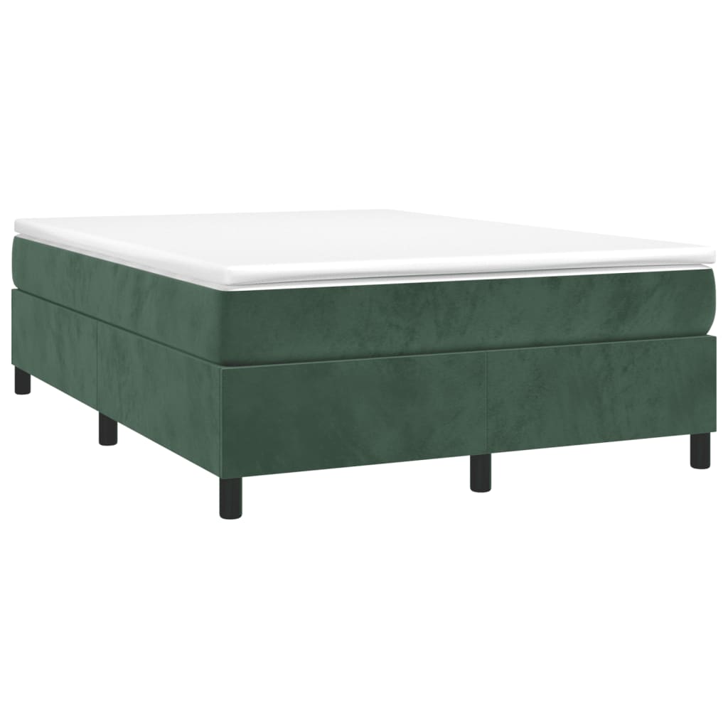 Cadre de lit sans matelas vert foncé 140x200 cm velours - XIOS