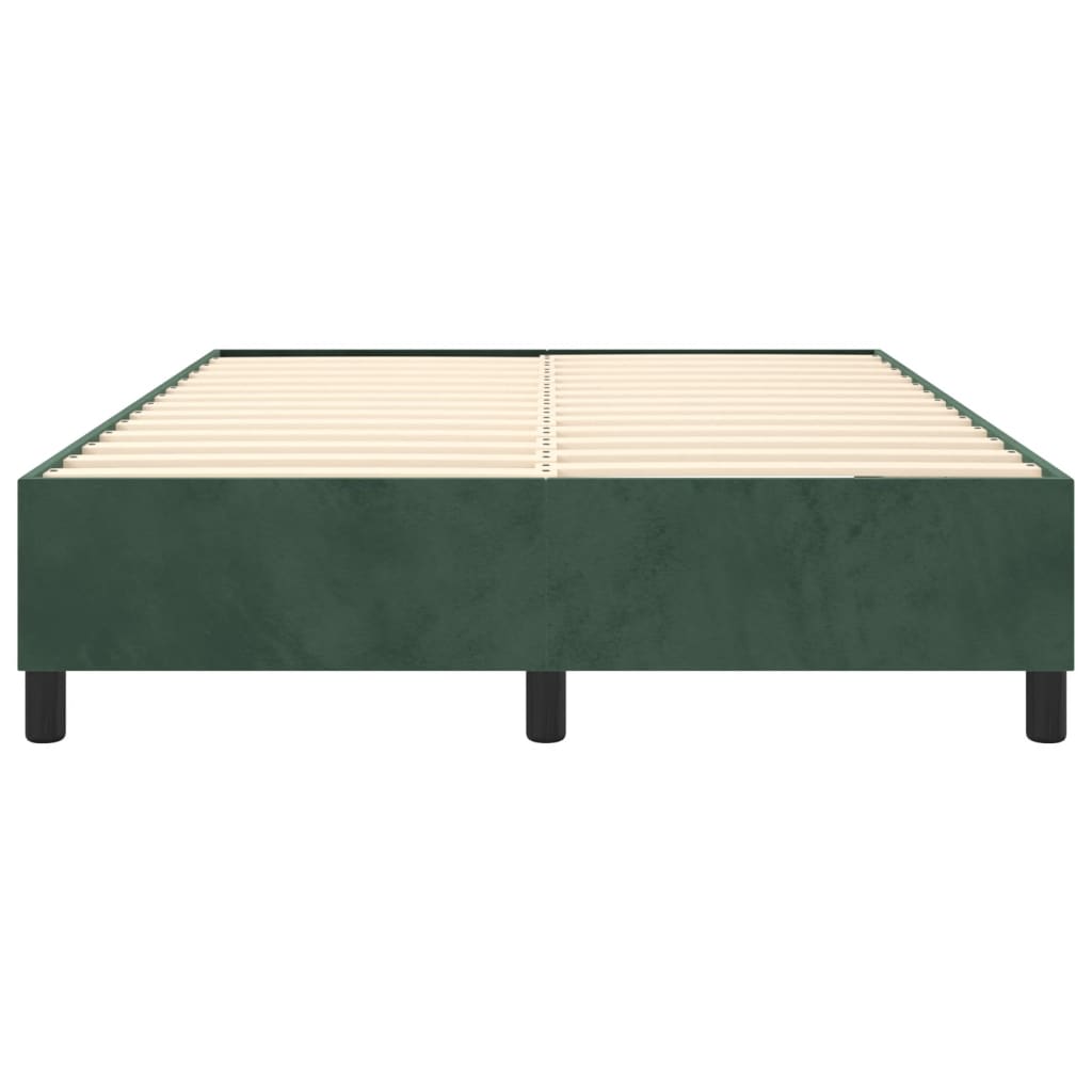Cadre de lit sans matelas vert foncé 140x200 cm velours - XIOS