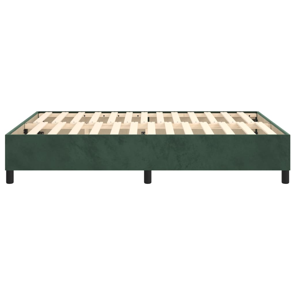 Cadre de lit sans matelas vert foncé 140x200 cm velours - XIOS