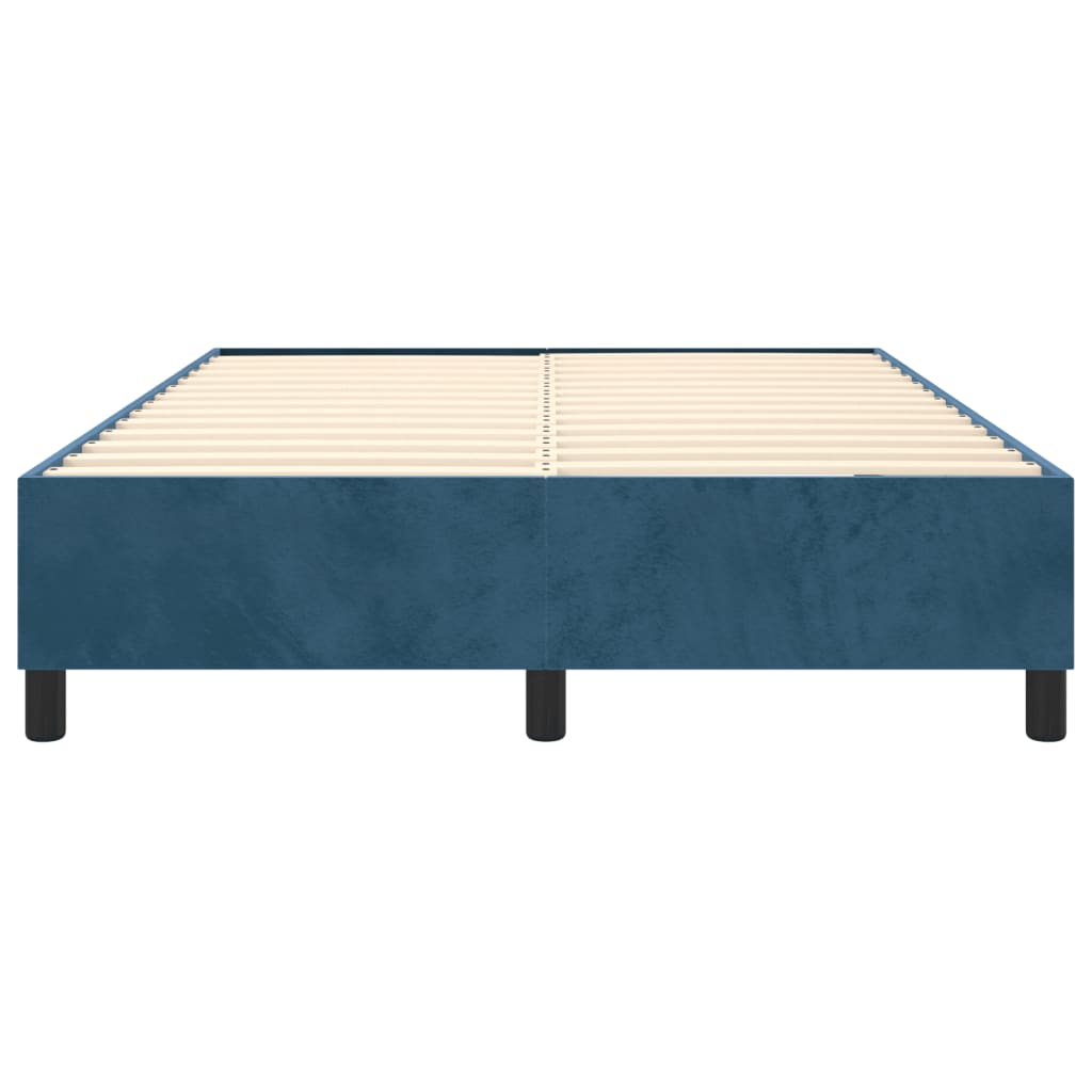 Cadre de lit sans matelas bleu foncé 140x200 cm velours - XIOS
