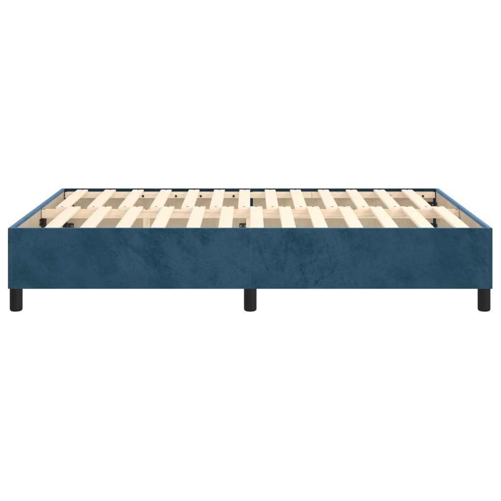 Cadre de lit sans matelas bleu foncé 140x200 cm velours - XIOS