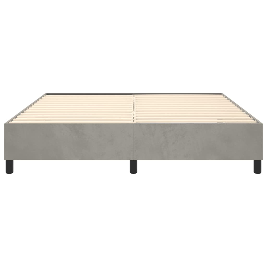 Cadre de lit sans matelas gris clair 160x200 cm velours - XIOS