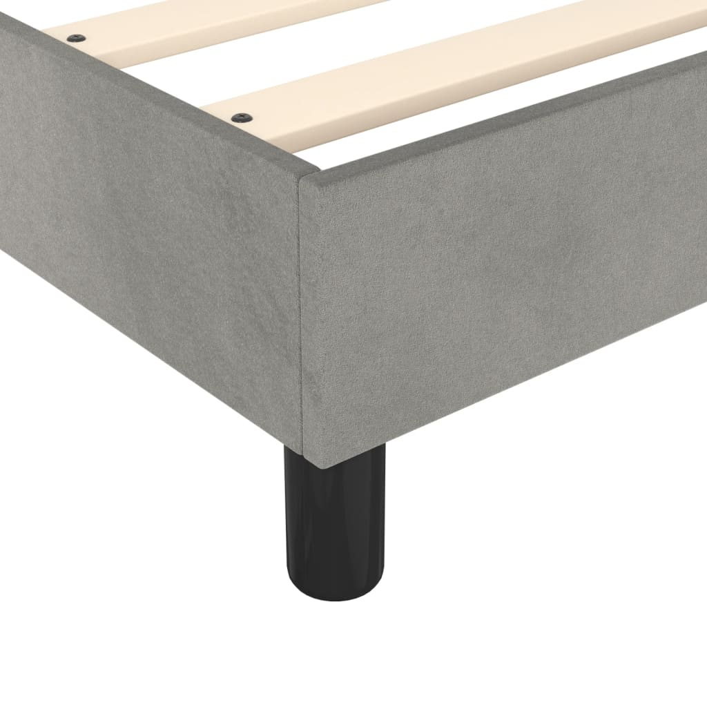 Cadre de lit sans matelas gris clair 160x200 cm velours - XIOS