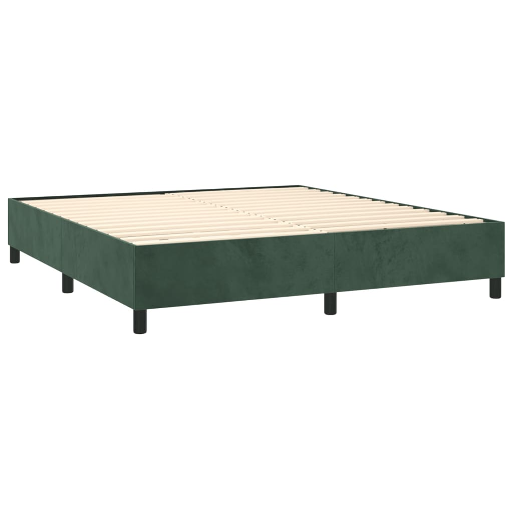 Cadre de lit sans matelas vert foncé 160x200 cm velours - XIOS