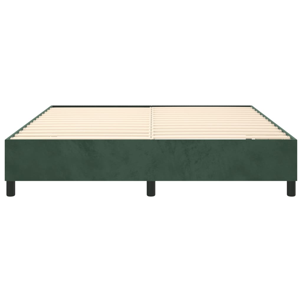 Cadre de lit sans matelas vert foncé 160x200 cm velours - XIOS