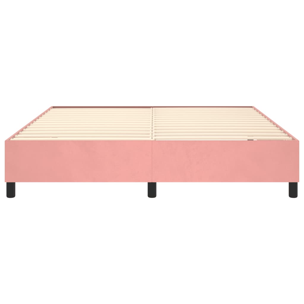 Cadre de lit sans matelas rose 160x200 cm velours - XIOS