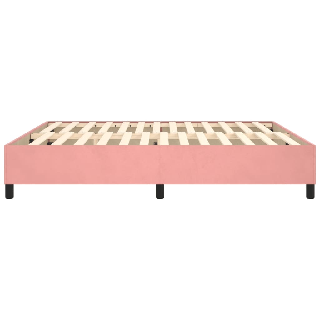 Cadre de lit sans matelas rose 160x200 cm velours - XIOS