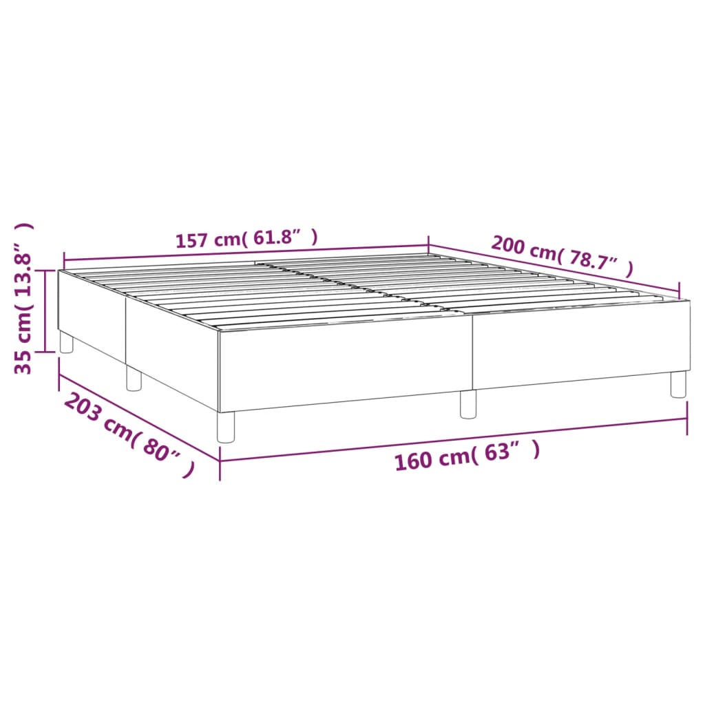 Cadre de lit sans matelas rose 160x200 cm velours - XIOS