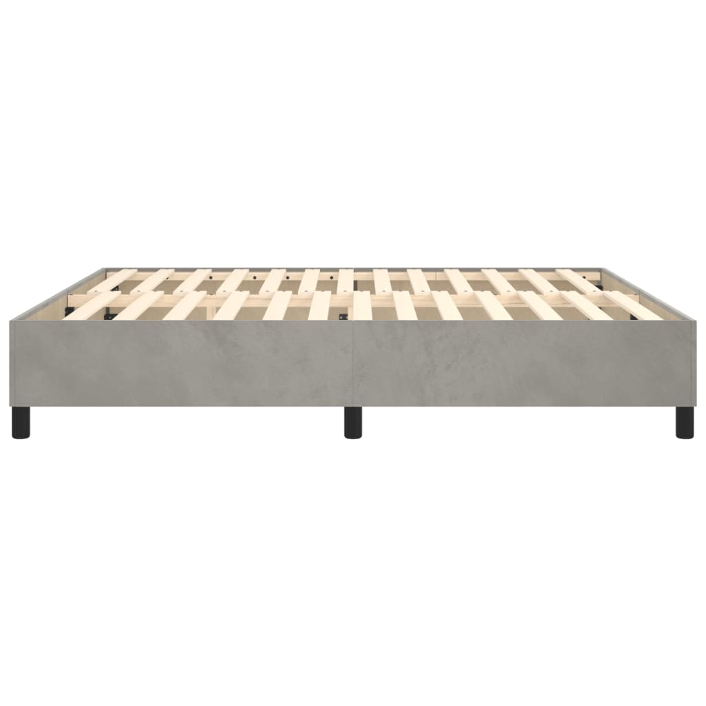 Cadre de lit sans matelas gris clair 180x200 cm velours - XIOS