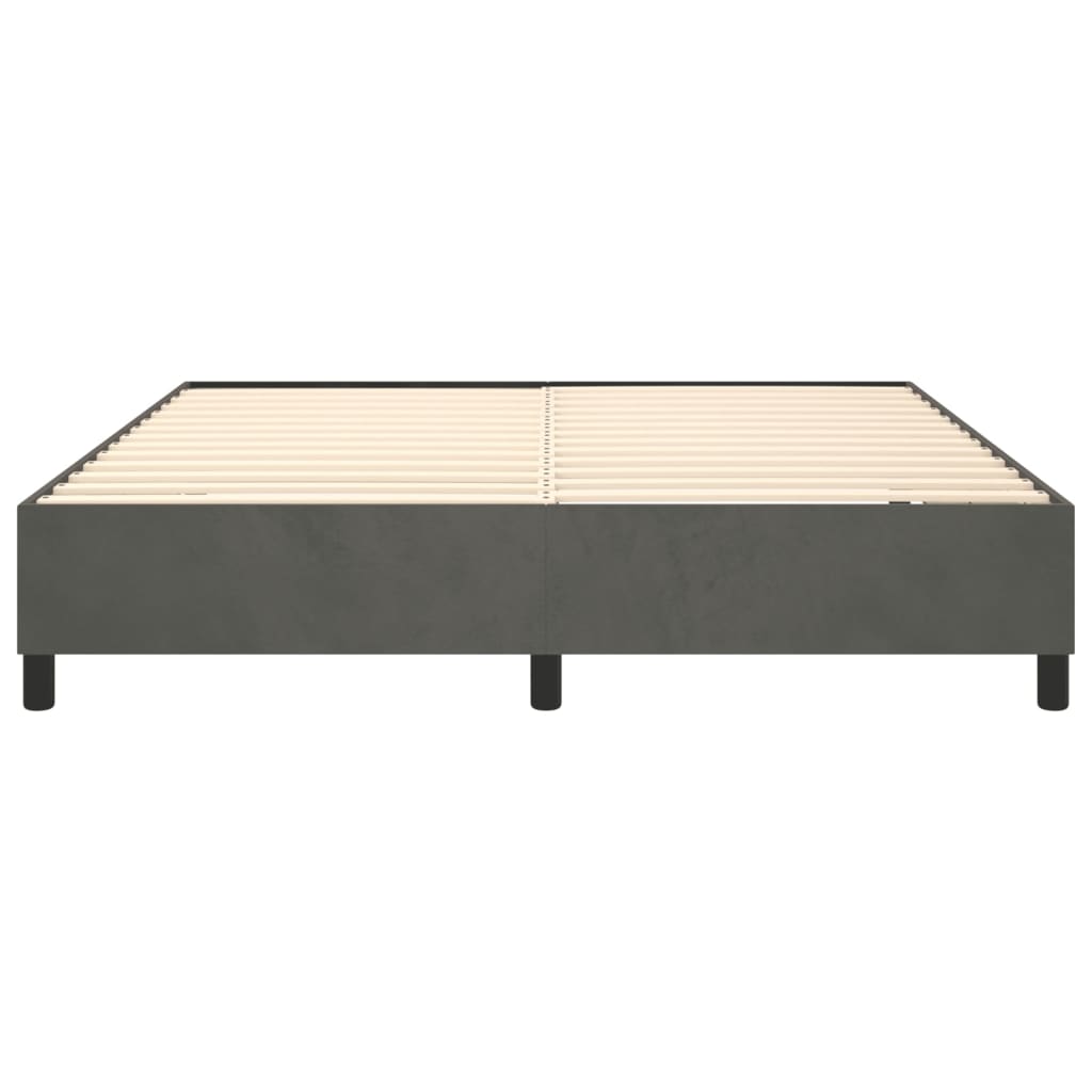 Cadre de lit sans matelas gris foncé 180x200 cm velours - XIOS