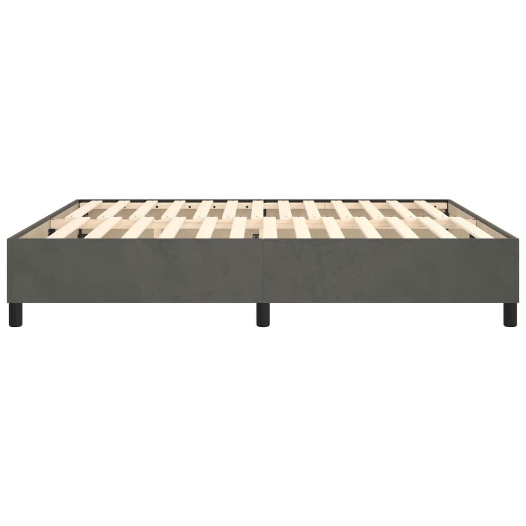 Cadre de lit sans matelas gris foncé 180x200 cm velours - XIOS