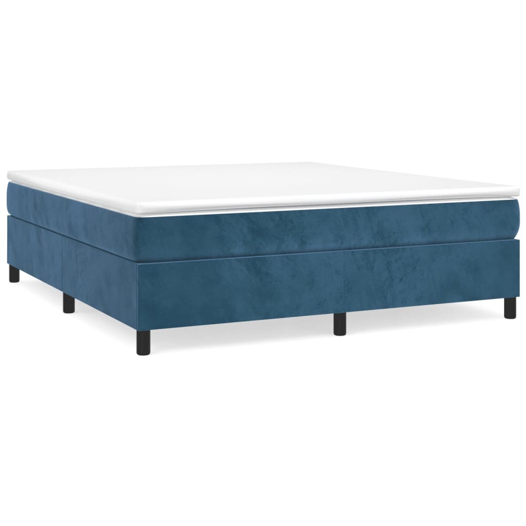 Cadre de lit sans matelas bleu foncé 180x200 cm velours - XIOS