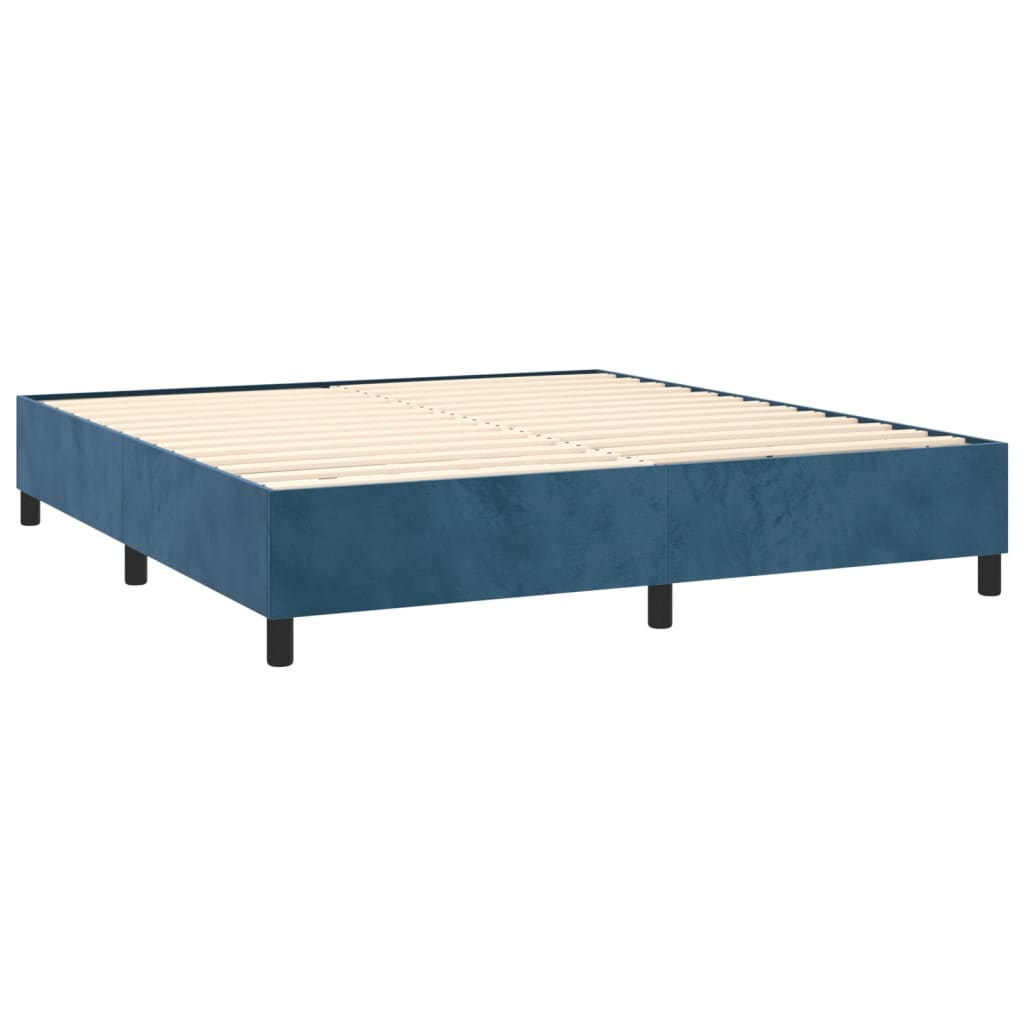 Cadre de lit sans matelas bleu foncé 180x200 cm velours - XIOS