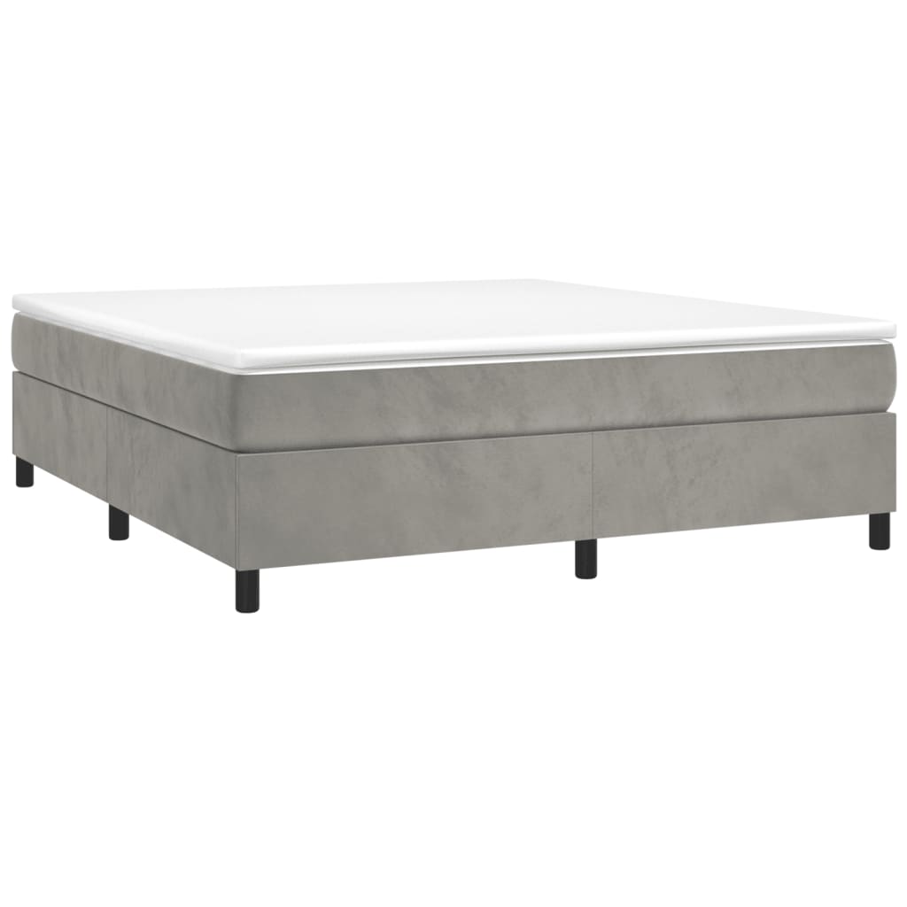 Cadre de lit sans matelas gris clair 200x200 cm velours - XIOS