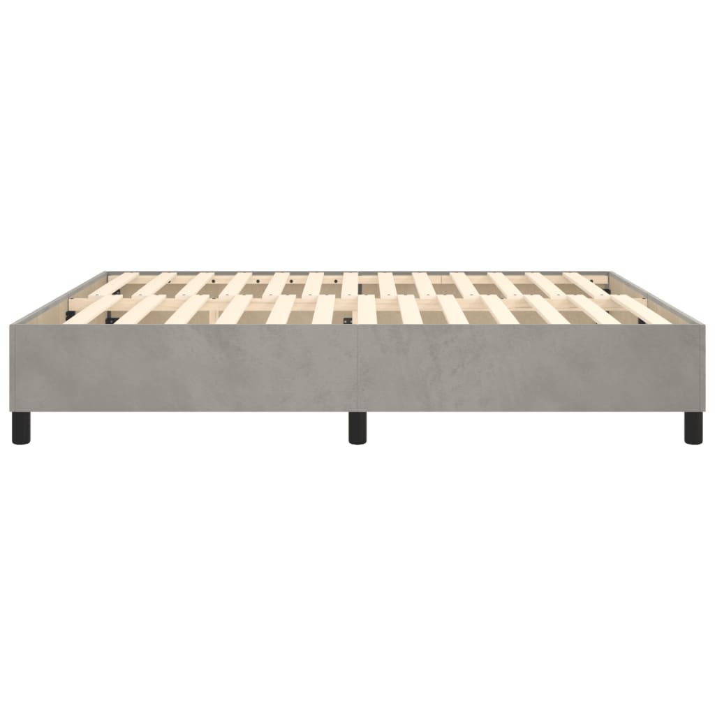 Cadre de lit sans matelas gris clair 200x200 cm velours - XIOS