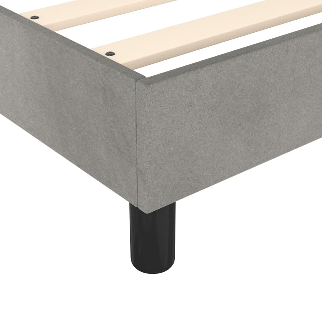 Cadre de lit sans matelas gris clair 200x200 cm velours - XIOS