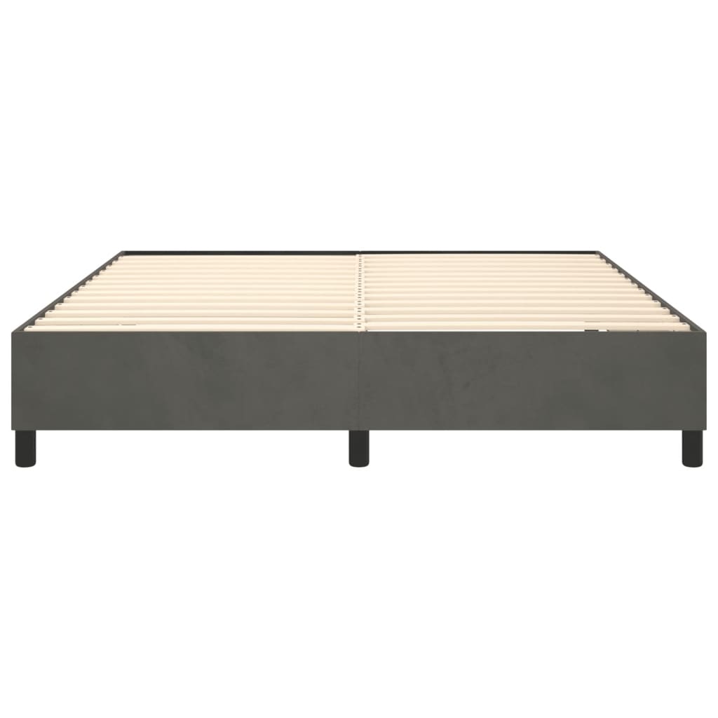Cadre de lit sans matelas gris foncé 200x200 cm velours - XIOS