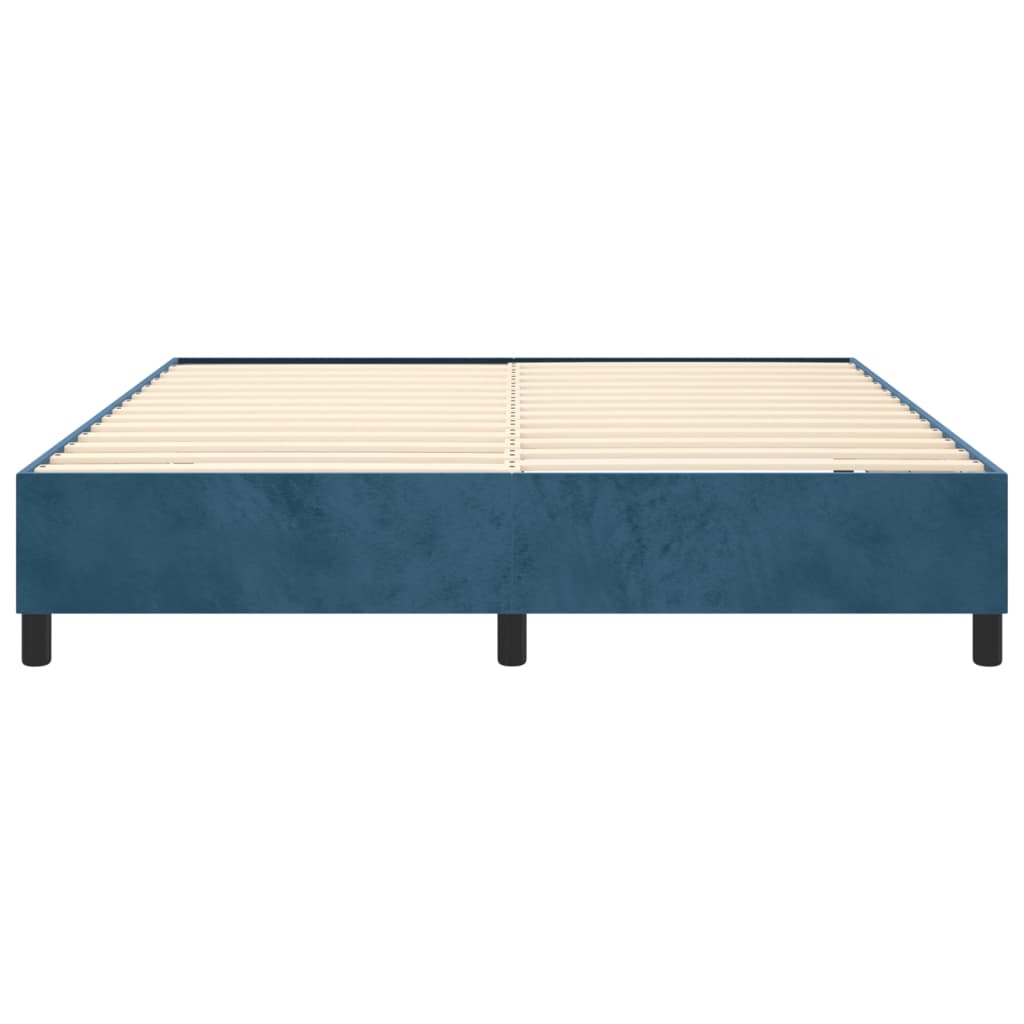 Cadre de lit sans matelas bleu foncé 200x200 cm velours - XIOS